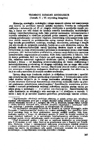 Trendovi ruralne sociologije (Između V. i VI. svjetskog kongresa) / Vesna Čulinović-Konstantinović
