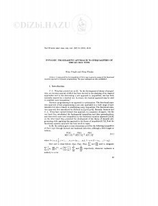 Dynamic programing approach to inequalities of the Ky Fan type / W. Pengfei, W. Wanlan