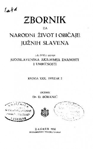 Knj. 30., sv. 2 (1936) / urednik D. Boranić