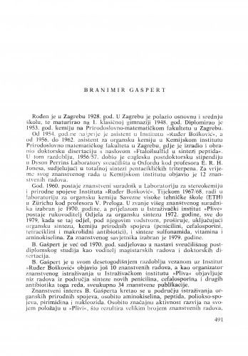 Branimir Gašpert : [biografije novih članova Akademije]