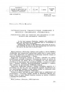 Istraživanje tradicijske ishrane u Muzeju prehrane "Podravka" / Smiljana Petr-Marčec