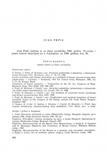 Ivan Prpić : [biografije novih članova Akademije]