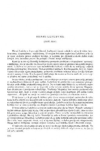 Henri Lefebvre (1905-1991) : [nekrolozi] / Branko Bošnjak