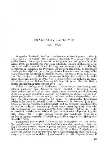 Dragoslav Janković (1911-1990) : [nekrolozi] / Hodimir Sirotković