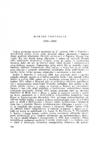 Marino Tartaglia (1894-1984) : [nekrolozi] / K. Prijatelj