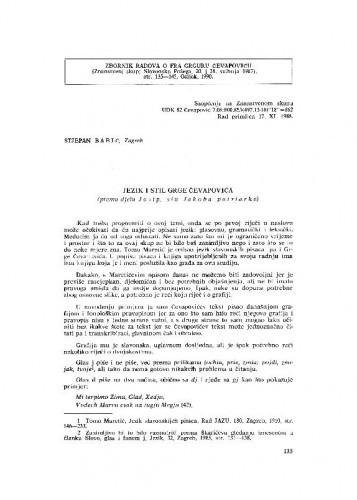 Jezik i stil Grge Čevapovića (prema djelu Josip, sin Jakoba patriarke) / Stjepan Babić