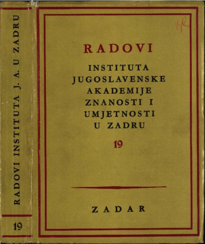 Sv. 19(1972) / uredili Grga Novak i Vjekoslav Maštrović