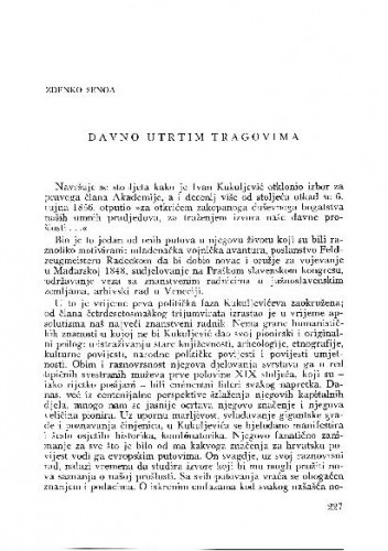 Davno utrtim tragovima / Zdenko Šenoa