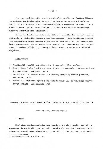 Razvoj industrijaliziranog načina građenja u Slavoniji i Baranji / Ante Mileta, Zdenko Pokas