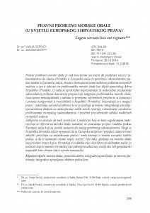 Pravni problemi morske obale (u svjetlu europskog i hrvatskog prava) / Vanja Seršić ; Jakob Nakić