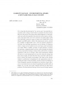 Liability salvage - environmental award : A new name for an old concept / Mišo Mudrić