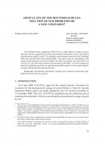 Article 47(2) of the Rotterdam Rules : solution of old problems or a new confusion? / Časlav Pejović