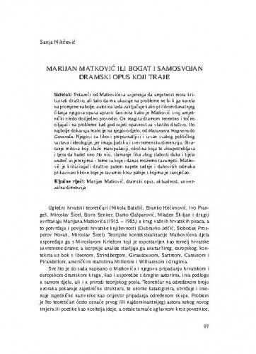 Marijan Matković ili bogat i samosvojan dramski opus koji traje / Sanja Nikčević