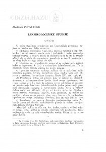 Leksikologijske studije / P. Skok