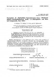 Formation of gama-methylthio-gama-butyrolactones from gama-methylsulphinyl-gama-methylthiobutyric acids. Gem-disulphides and related compounds, part XXV / A. Deljac, V. Deljac, V. Vela, K. Balenović