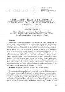 Personalised therapy of breast cancer - signalling pathways and targeted  therapy of breast cancer / Lidija Beketić-Orešković