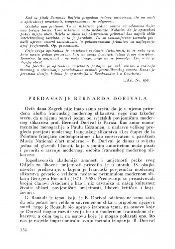 Predavanje Bernarda Dorivala / M. Peić