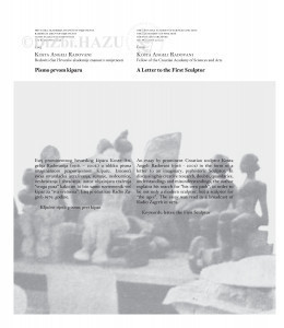 Pismo prvom kiparu = A letter to the first sculptor / Kosta Angeli Radovani
