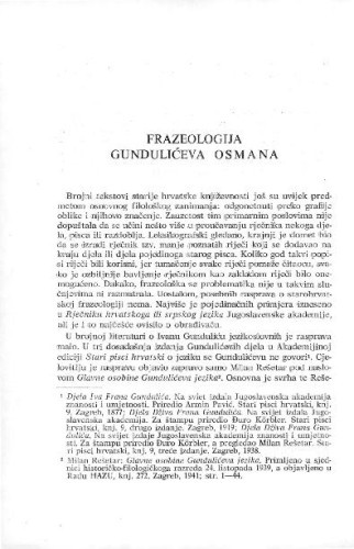 Frazeologija Gundulićeva Osmana / Antica Menac i Milan Moguš