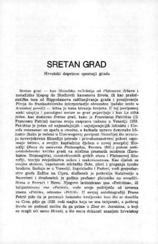 Sretan grad : hrvatski doprinos spoznaji grada / Andrija Mutnjaković 