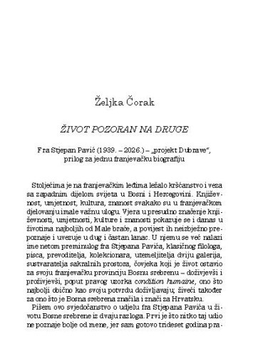 Život pozoran na druge : Fra Stjepan Pavić (1939. - 2026.) - 