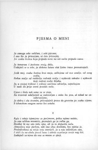 Pjesma o meni / W. Whitman ; preveo Mario Suško
