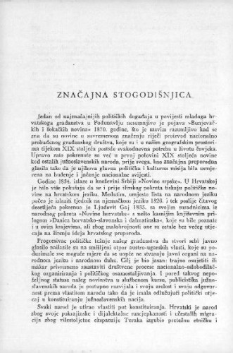 Značajna stogodišnjica / G. Kikić