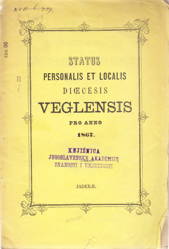 Status personalis et localis dioecesis Veglensis : pro anno ...