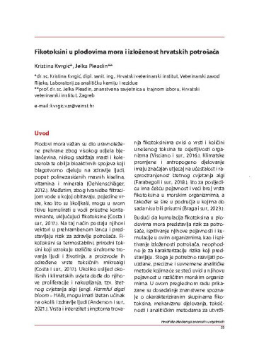 Fikotoksini u plodovima mora i izloženost hrvatskih potrošača
 / Kristina Kvrgić, Jelka Pleadin