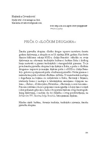 Priča o »Iločkim drugama« / Blaženka Crvenković