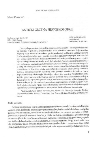 Antički Grci na hrvatskoj obali / Marin Zaninović