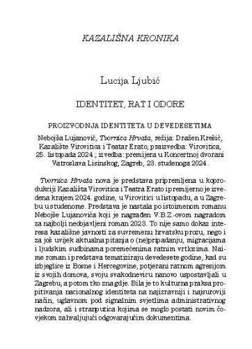 Kazališna kronika / Lucija Ljubić