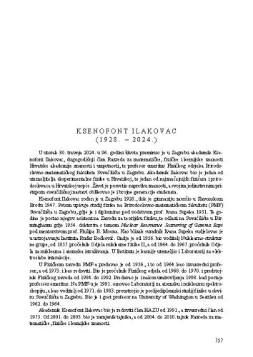 Ksenofont Ilakovac (1928. - 2024.) : [nekrolog] / Milko Jakšić