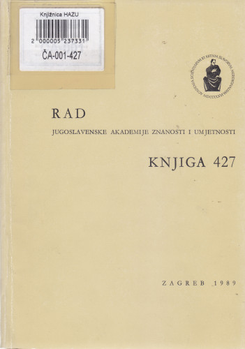Knj. 22(1989)=knj. 427 / uredio Rudolf Filipović