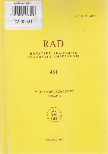 Sv. 14(2003)=knj. 49=knj. 481 / urednik Vladimir Volenec