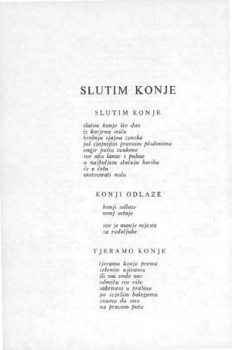 Slutim konje / Zvonimir Balog