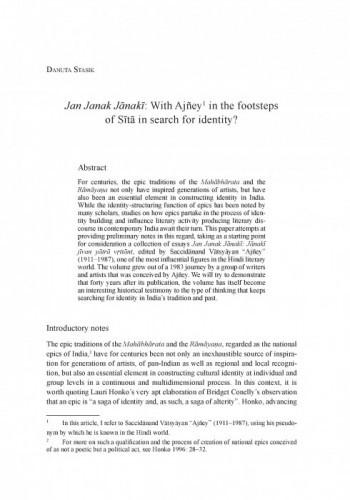 Jan Janak Jānakī: With Ajñey in the footsteps of Sītā in search for identity? / Danuta Stasik