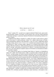 Željko Kućan (1934. - 2023.) : [nekrolog] / Ita Gruić Sovulj