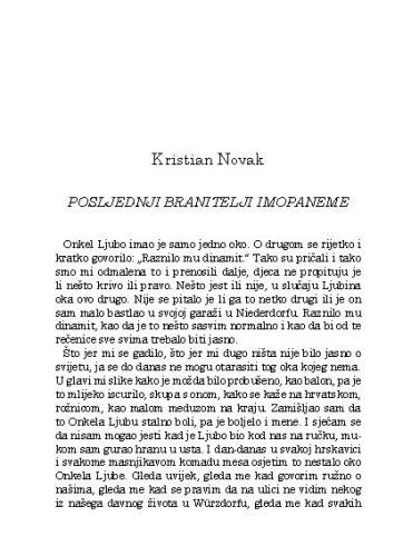 Posljednji branitelji Imopaneme / Kristian Novak