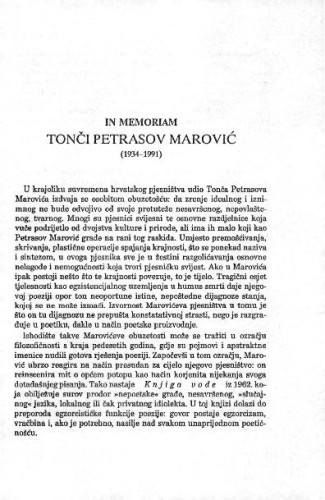 Tonči Petrasov Marović (1934-1991) : in memoriam / Zvonimir Mrkonjić 