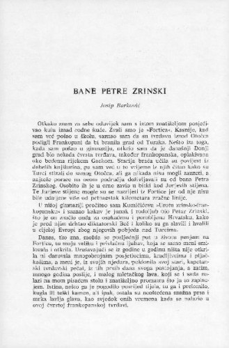 Bane Petre Zrinski / Josip Barković