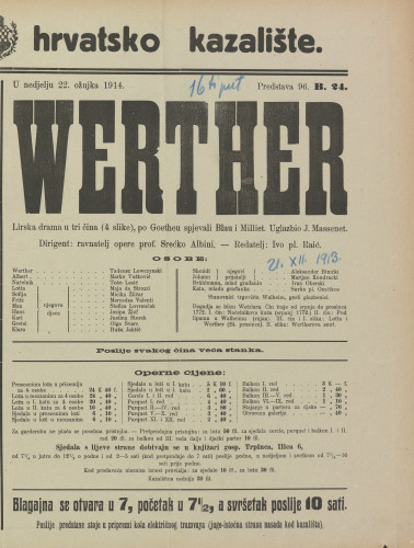 Werther : Lirska drama u tri čina (4 slike)
