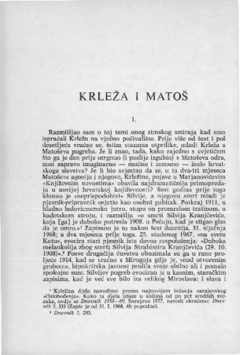 Krleža i Matoš / I. Frangeš