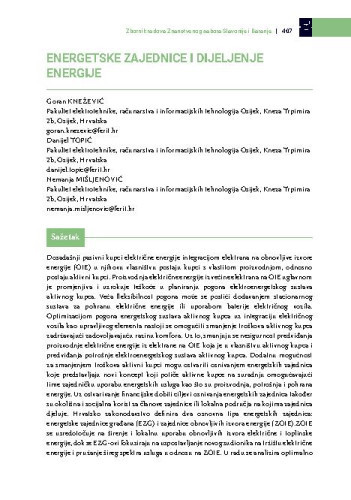 Energetske zajednice i dijeljenje energije / Goran Knežević, Danijel Topić, Nemanja Mišljenović