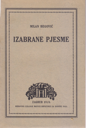 Izabrane pjesme / Milan Begović