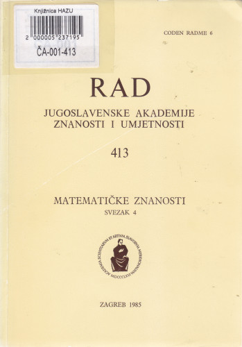 Sv. 4(1985)=knj. 26=knj. 413 / urednik Vladimir Volenec