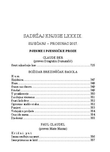 Sadržaj knjige 89. : siječanj - prosinac 2017.