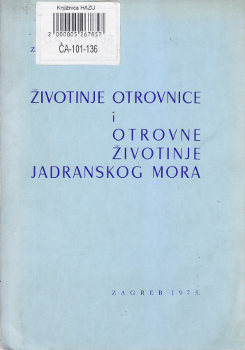 Životinje otrovnice i otrovne životinje Jadranskog mora / Zvonimir Maretić