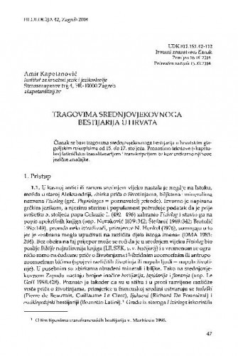 Tragovima srednjovjekovnoga bestijarija u Hrvatima / Amir Kapetanović