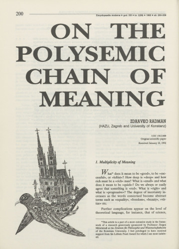 On the polysemic chain of meaning / Zdravko Radman